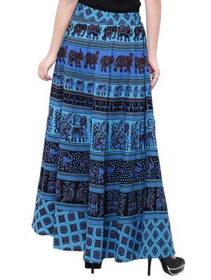 blue cotton flared skirt - 14010524 - Standard Image - 3
