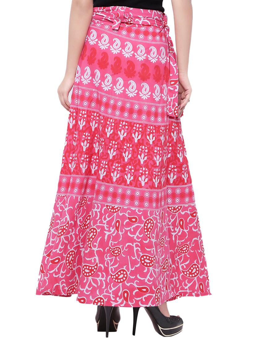 pink cotton wrap skirt - 14010529 - Zoom Image - 3