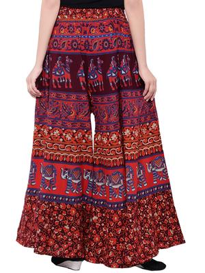 multi colored cotton palazzo - 14010540 - Standard Image - 3