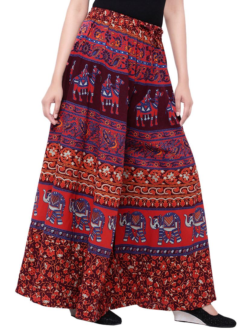 multi colored cotton palazzo - 14010540 - Zoom Image - 2