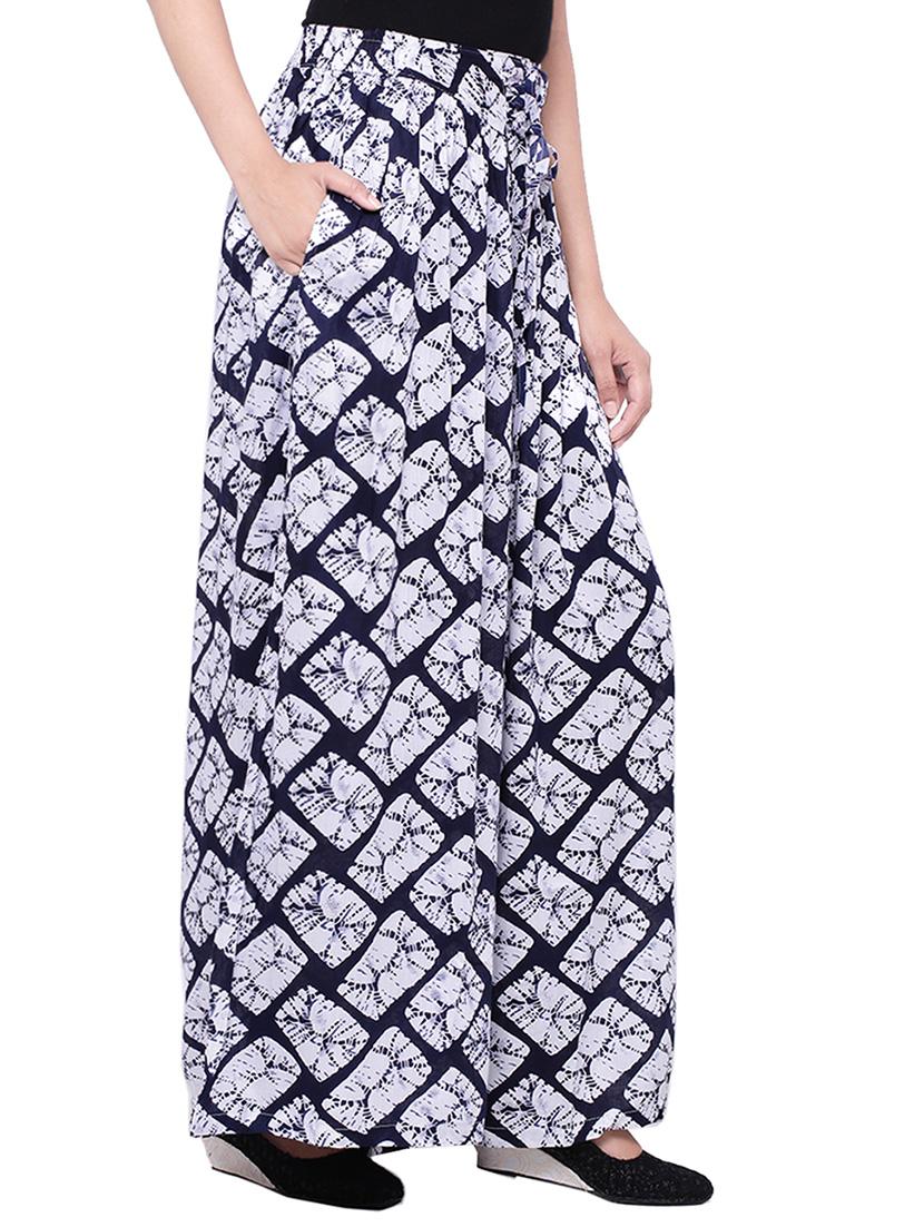 multicolored cotton printed palazzo - 14010541 - Zoom Image - 2