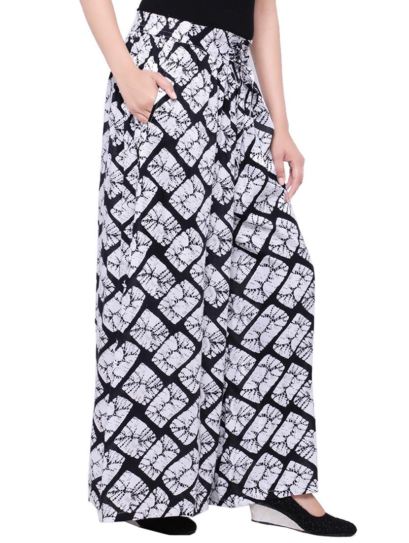 multicolored cotton printed palazzo - 14010543 - Zoom Image - 2
