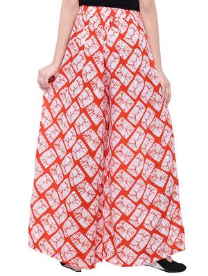 orange cotton printed palazzo - 14010544 - Standard Image - 3