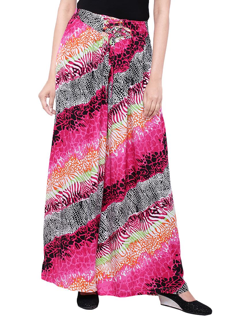 multi colored cotton printed palazzo - 14010546 - Zoom Image - 1