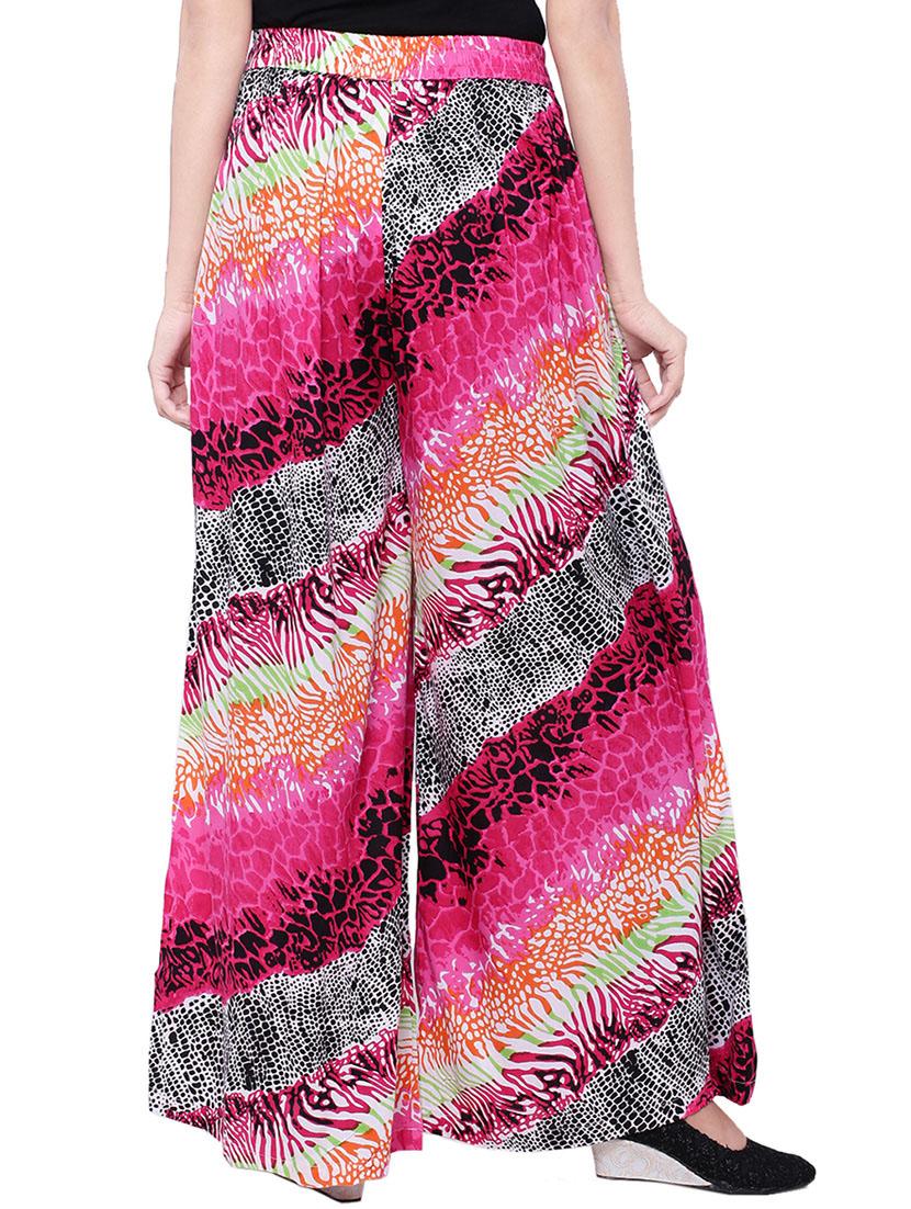 multi colored cotton printed palazzo - 14010546 - Zoom Image - 3