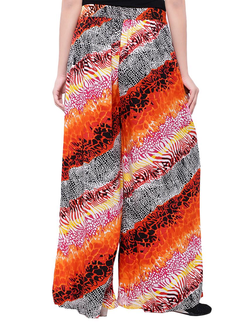 multi colored cotton printed palazzo - 14010548 - Zoom Image - 3