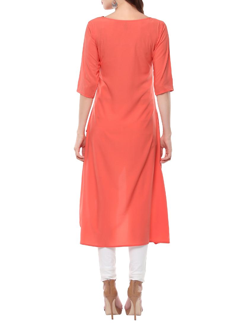 solid high-low kurta - 14012365 - Zoom Image - 3