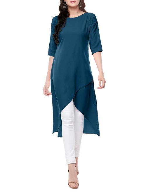 asymmetric solid kurta - 14012366 - Standard Image - 1
