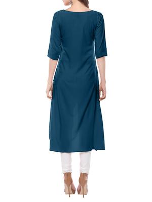 asymmetric solid kurta - 14012366 - Standard Image - 3