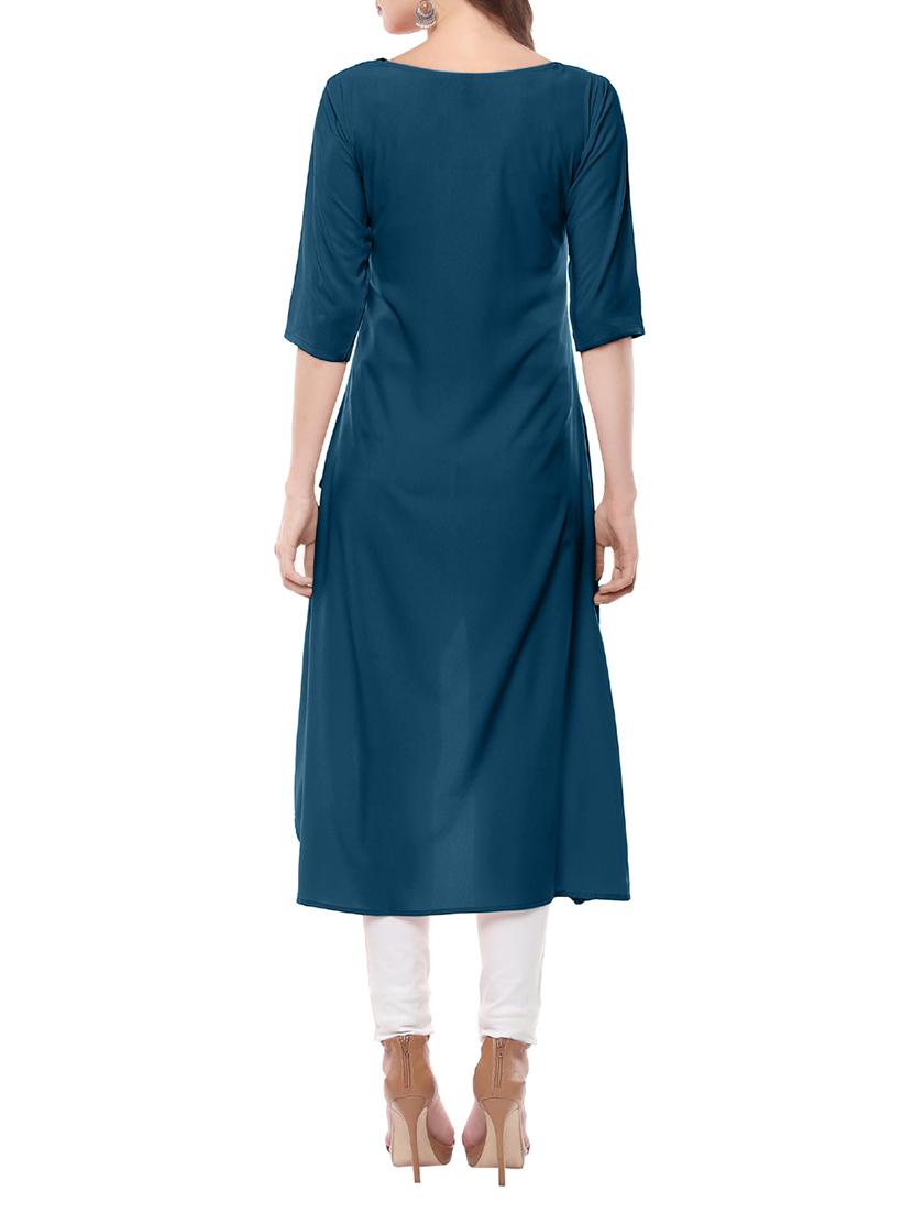 asymmetric solid kurta - 14012366 - Zoom Image - 3