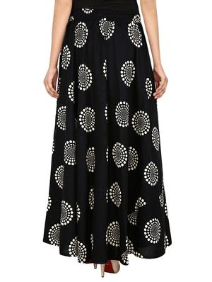 black printed cotton maxi skirt - 14033822 - Standard Image - 2