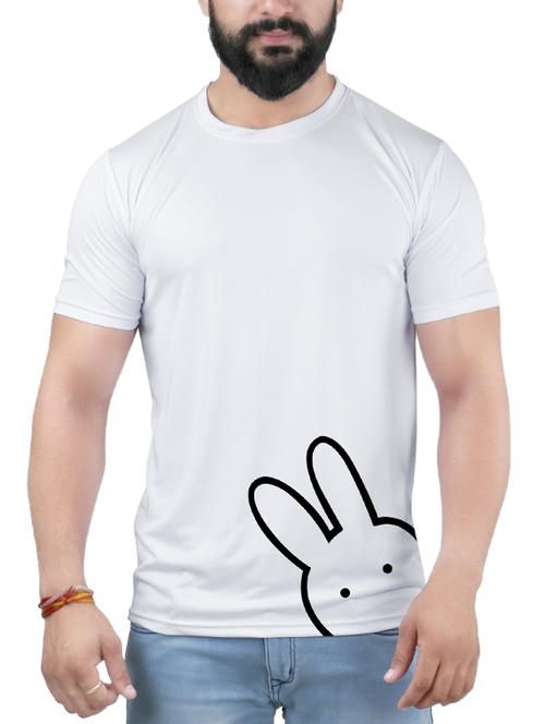 white cotton front print t-shirt - 14038416 - Standard Image - 1