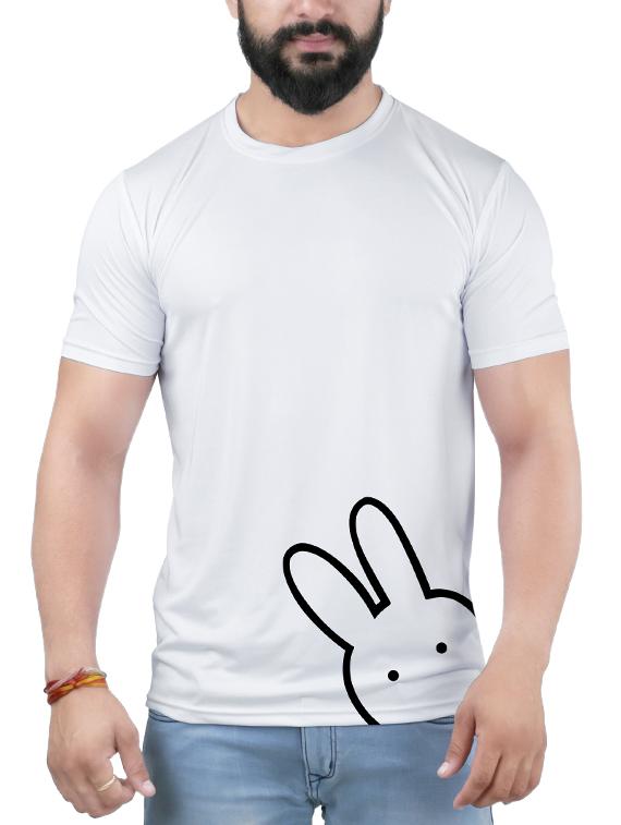white cotton front print t-shirt - 14038416 - Zoom Image - 1