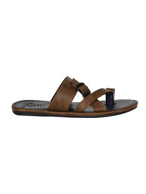 brown leatherette slip on slipper - 14039340 - Standard Image - 3