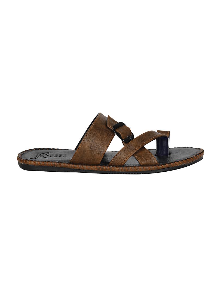 brown leatherette slip on slipper - 14039340 - Zoom Image - 3
