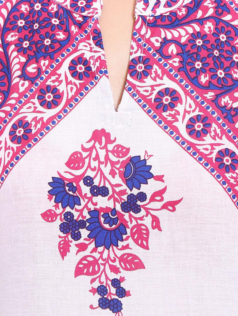 purple cotton straight kurta - 14040388 - Zoom Image - 4