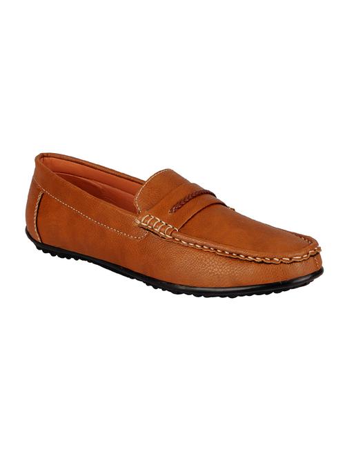 tan leatherette slip on loafer - 14042221 - Very Small Image - 1