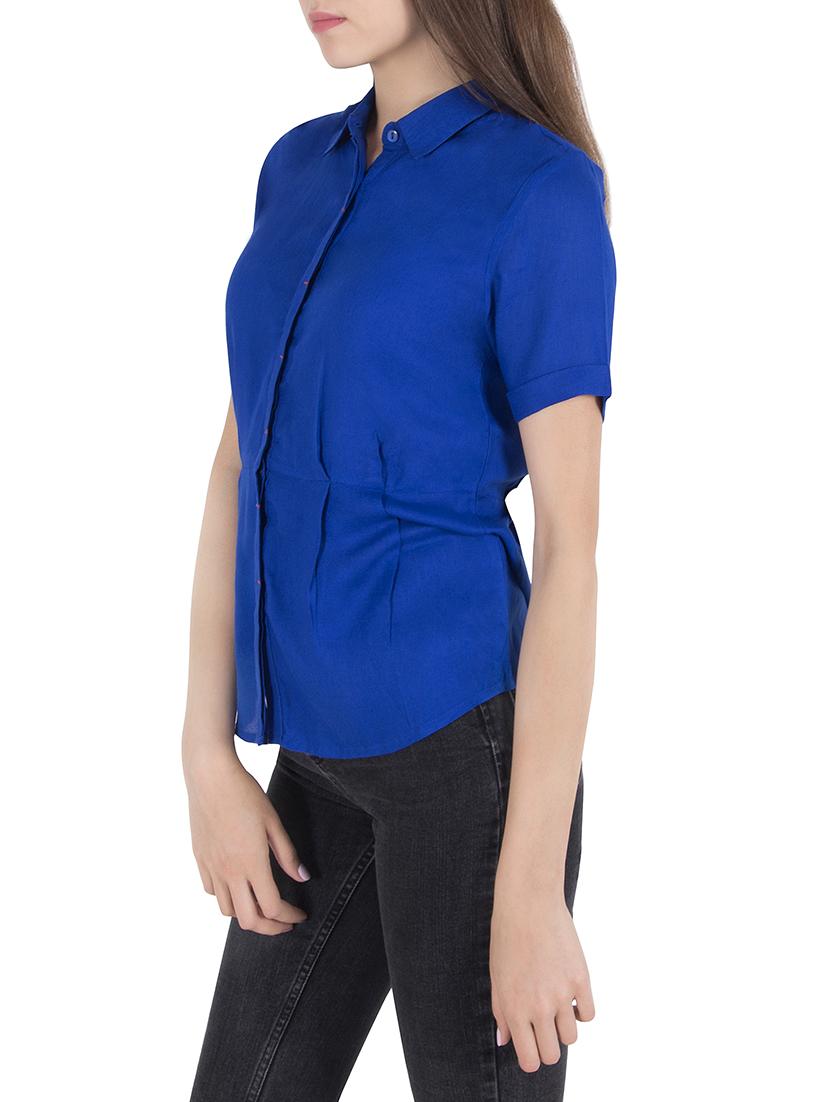 blue viscose regular shirt - 14046590 - Zoom Image - 2