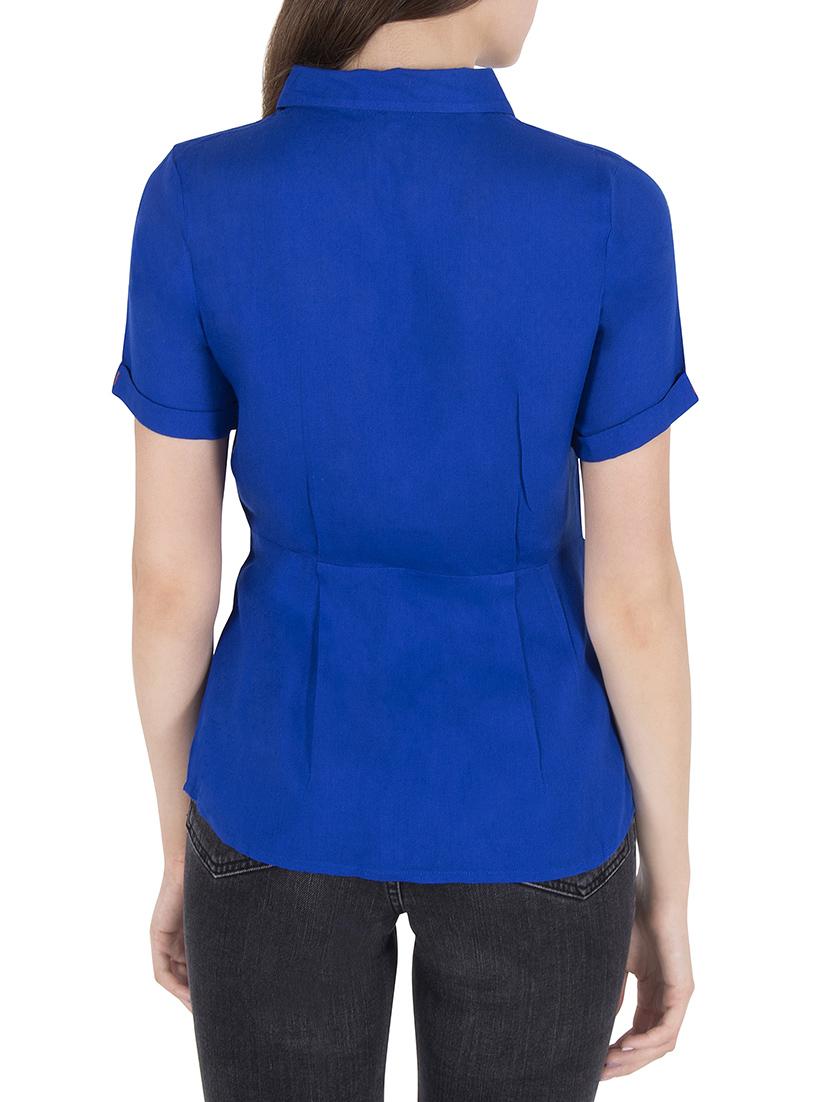 blue viscose regular shirt - 14046590 - Zoom Image - 3