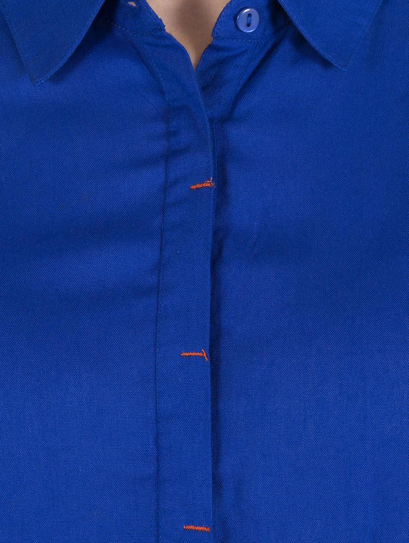 blue viscose regular shirt - 14046590 - Zoom Image - 4