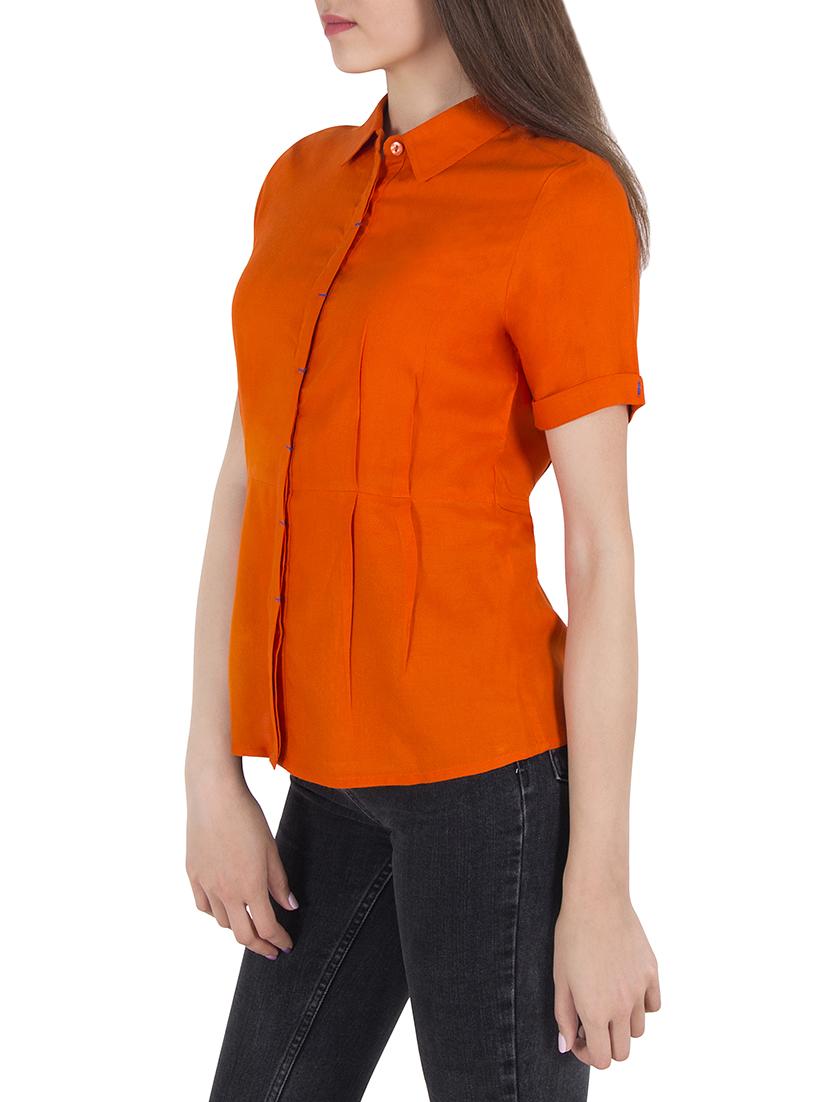 orange viscose regular shirt - 14046591 - Zoom Image - 2