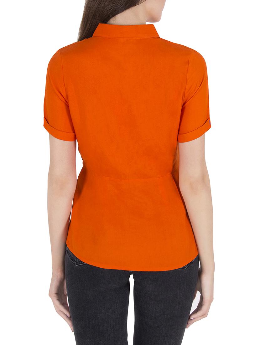 orange viscose regular shirt - 14046591 - Zoom Image - 3