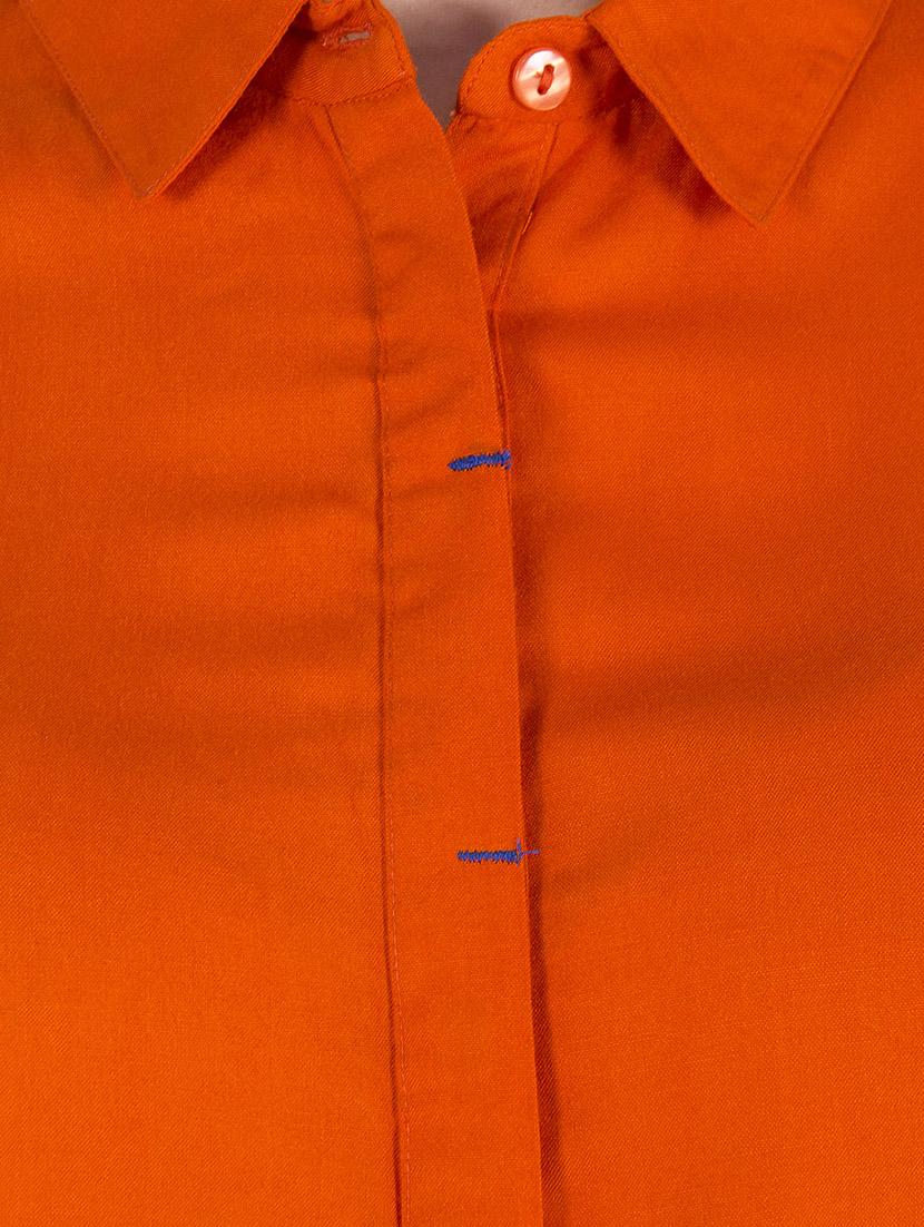 orange viscose regular shirt - 14046591 - Zoom Image - 4