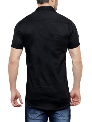 black solid casual shirt - 14048208 - Standard Image - 3