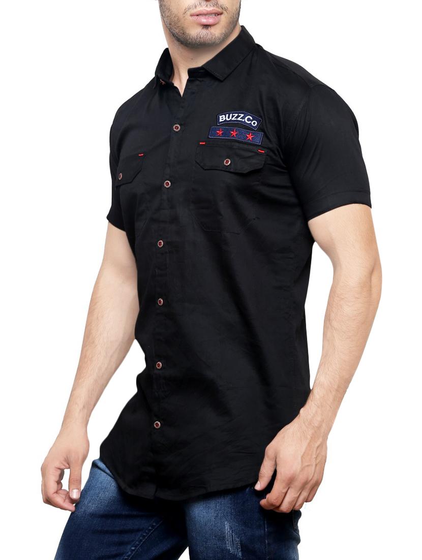 black solid casual shirt - 14048208 - Zoom Image - 2
