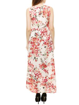 pink floral printed crepe maxi dress - 14050874 - Standard Image - 3