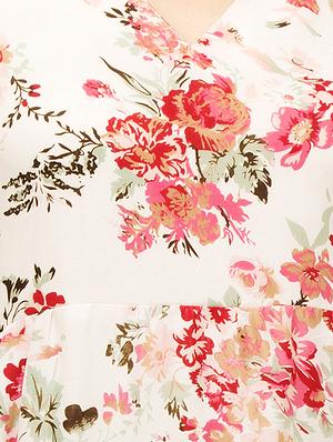 pink floral printed crepe maxi dress - 14050874 - Standard Image - 4