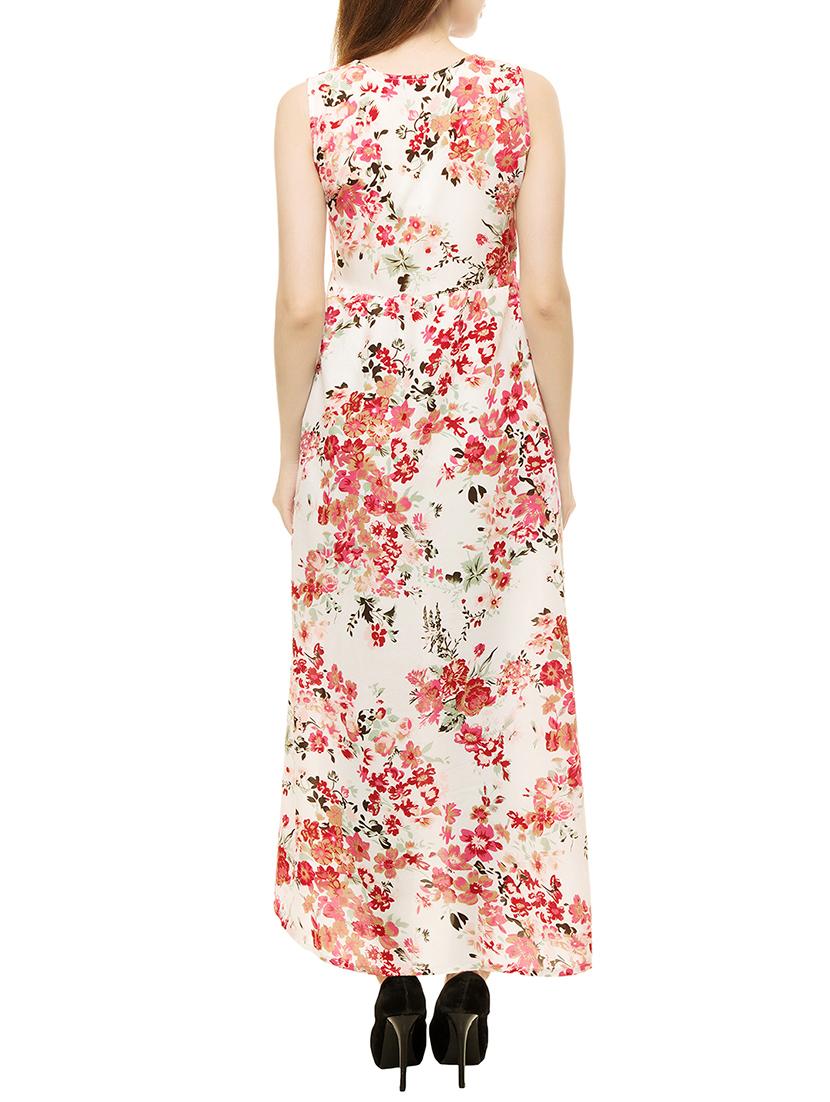 pink floral printed crepe maxi dress - 14050874 - Zoom Image - 3