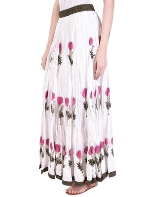 lavender marigold' printed cotton skirt - 14052029 - Standard Image - 2