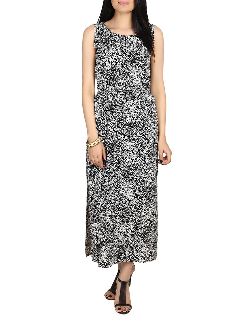 black printed crepe maxi dress - 14053663 - Zoom Image - 1