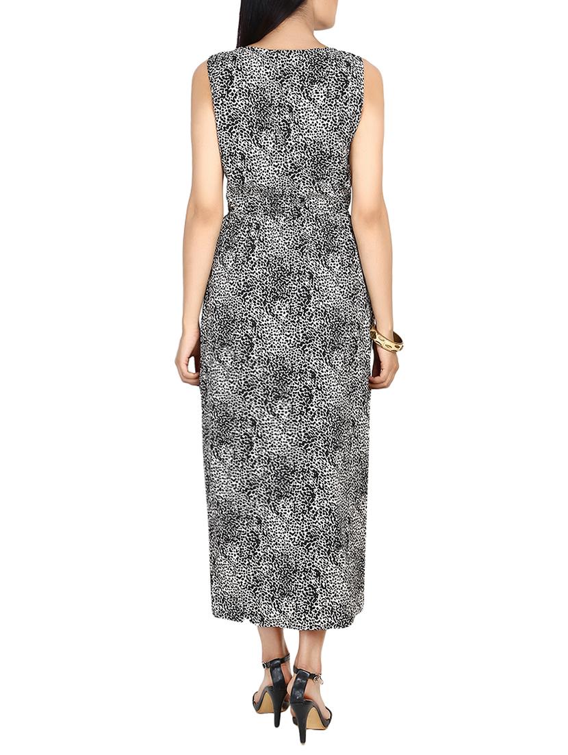 black printed crepe maxi dress - 14053663 - Zoom Image - 3