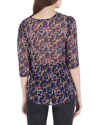 blue printed georgette top - 14062634 - Standard Image - 3