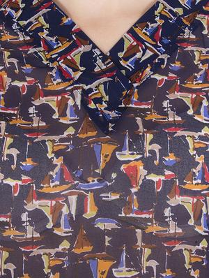 blue printed georgette top - 14062634 - Standard Image - 4