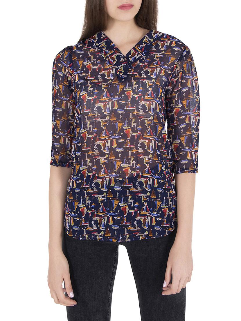 blue printed georgette top - 14062634 - Zoom Image - 1