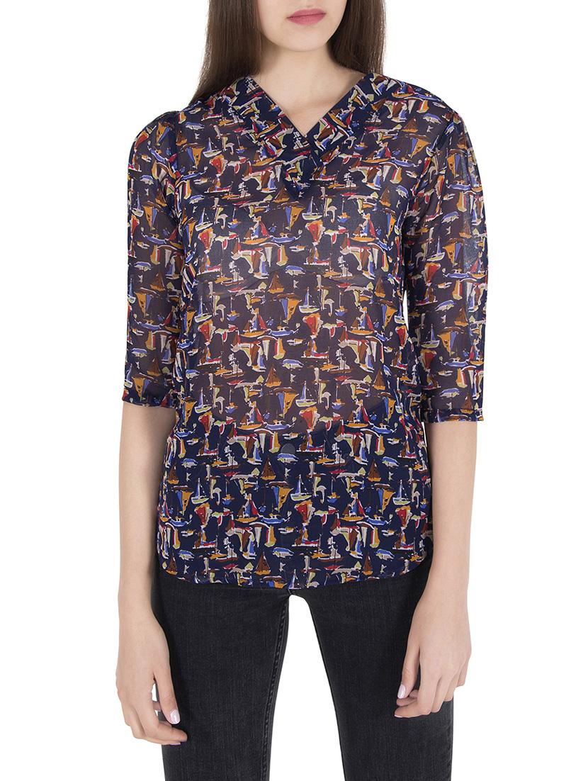 blue printed georgette top