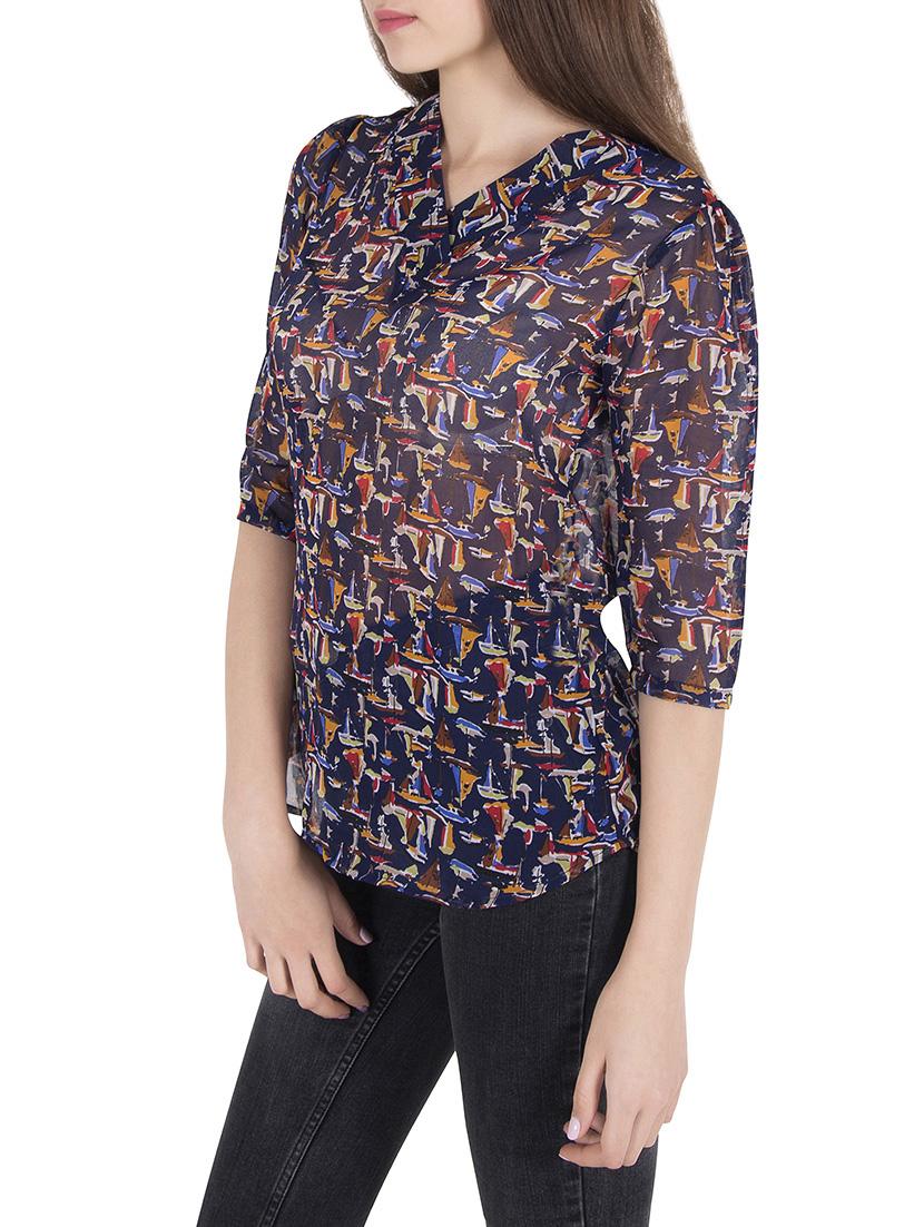 blue printed georgette top - 14062634 - Zoom Image - 2