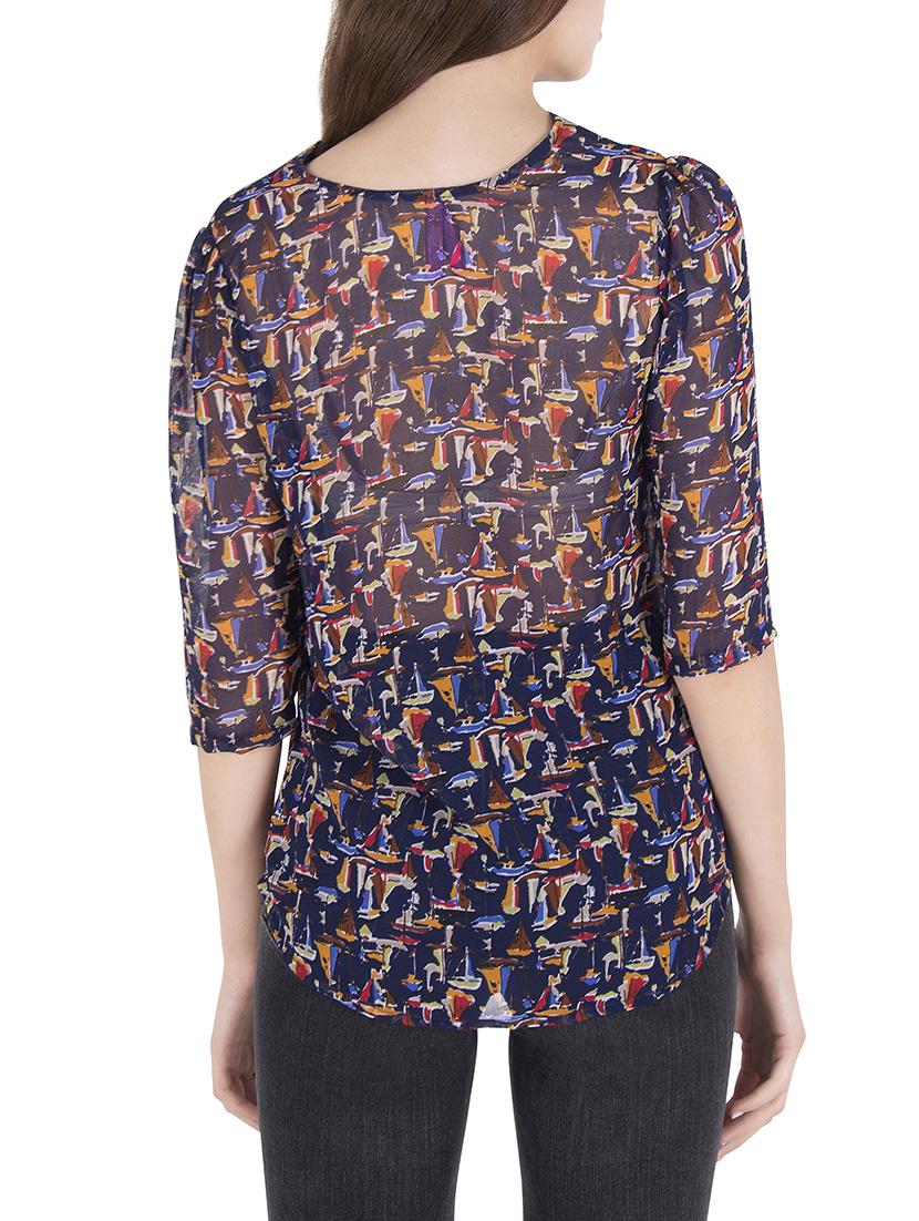 blue printed georgette top - 14062634 - Zoom Image - 3