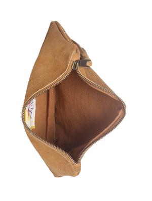 jungli murgi tan suede pouch clutch - 14064691 - Standard Image - 3