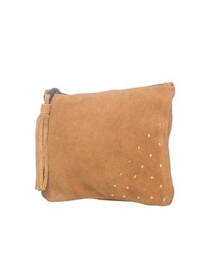 jungli murgi tan suede pouch clutch - 14064691 - Standard Image - 4