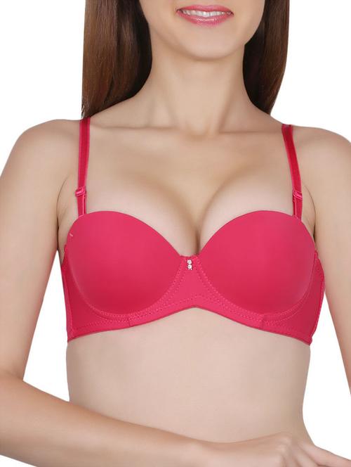 solid pink balconette bra - 14065109 - Standard Image - 1