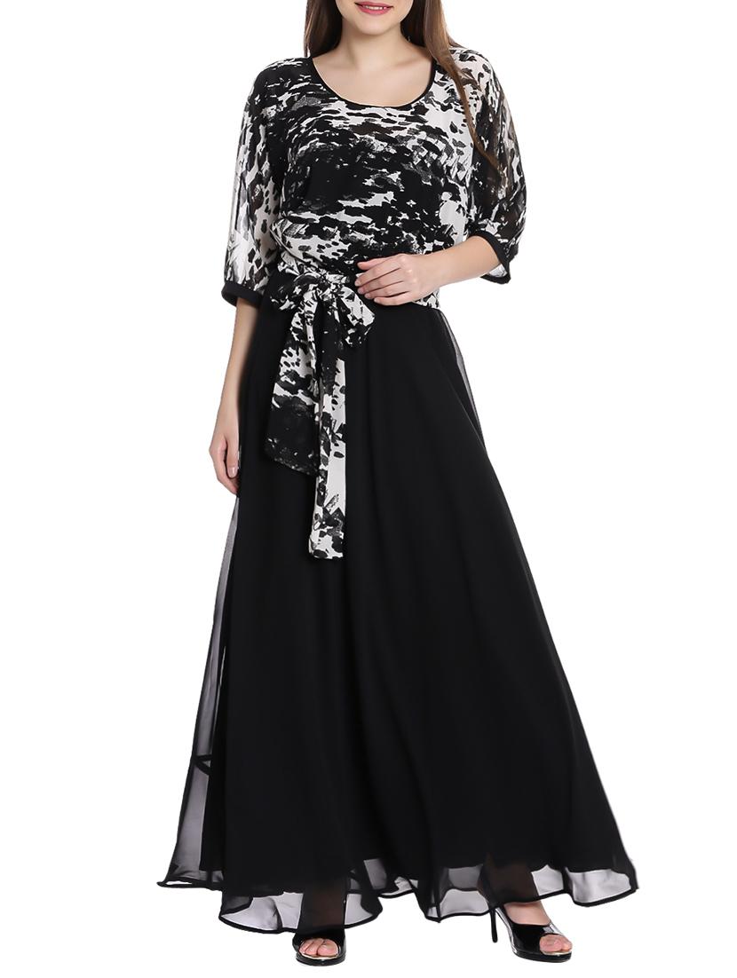black polyester maxi dress - 14067068 - Zoom Image - 1