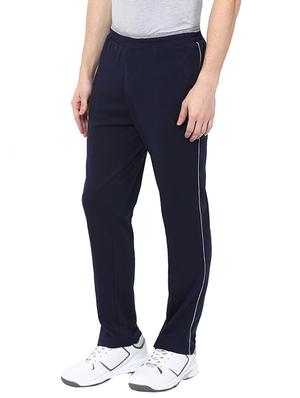 blue cotton  full length track pant - 14067649 -  Standard Image - 1