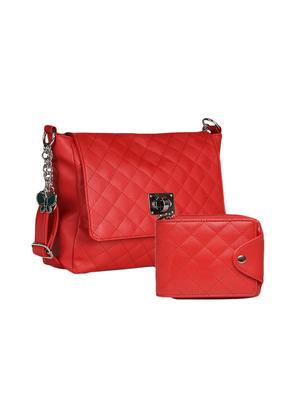 red leatherette regular handbag - 14068565 - Standard Image - 5