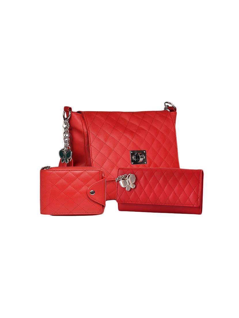red leatherette regular handbag - 14068565 - Zoom Image - 1