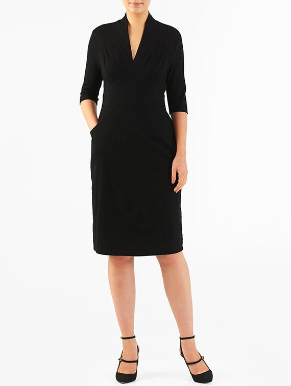 i wear my style black poly cotton shift dress - 14069772 - Zoom Image - 1
