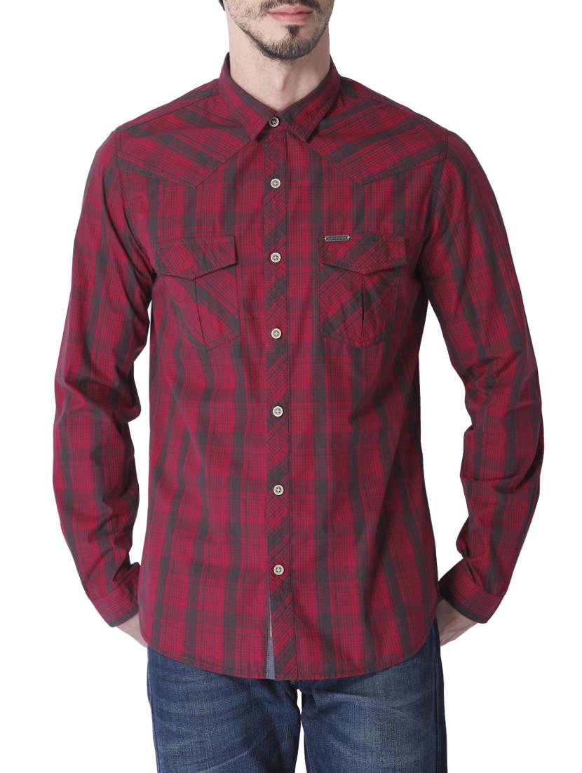 red cotton casual shirt - 14069783 - Zoom Image - 1